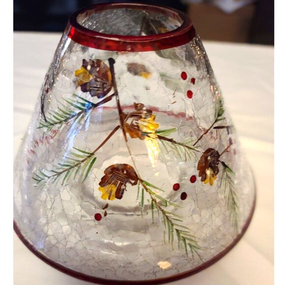 Yankee Candle Pinecone Crackle Shade for Large Glass Fall Candles - Picture 1 of 4